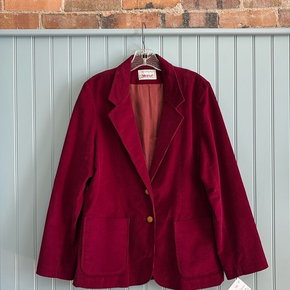 Levi's Jackets & Blazers - VTG Levi's Strauss & CO Burgundy Corduroy Suit Jacket Size 8-10